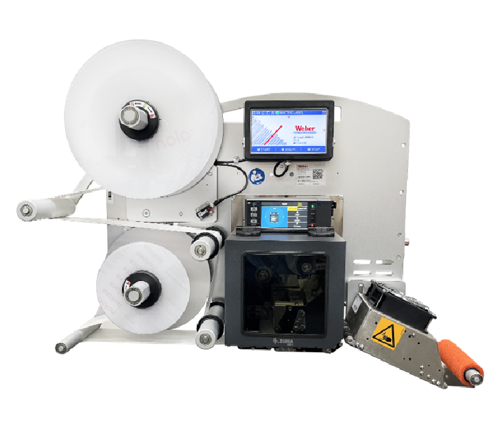Model 4050B-EB all electric wipe-on label printer applicator